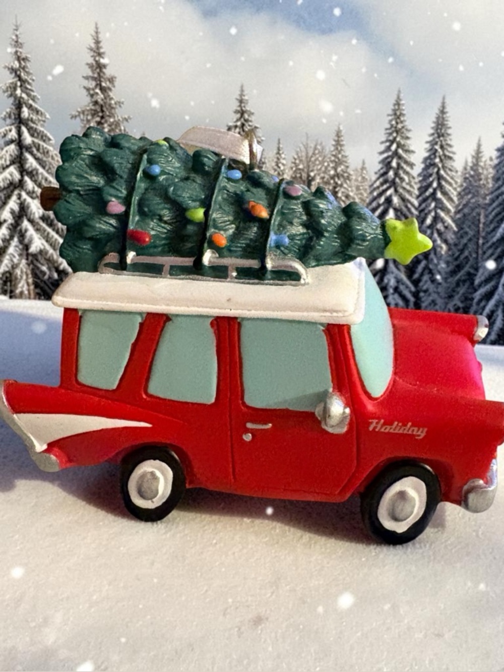 Hallmark 1957 Chevrolet Caricature Car Ornament